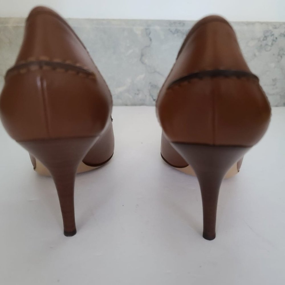 NEW Gucci Brown Leather Bamboo Tassel Loafer Pumps - Picture 7 of 8